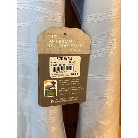 The American Outdoorsman for Women Icicle Blue Knit Jacquard Full Zip Jacket sma - Picture 4 of 7